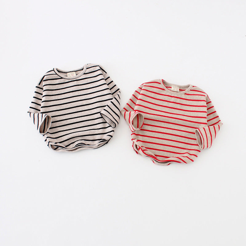 Striped Print Kids Cotton Long Sleeve T Shirts