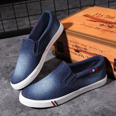 Breathable Washed Denim Canvas Shoes Men