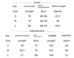 Long Sleeve Knitted Thermal Pajamas Loose Trousers Underwear Three-piece Set