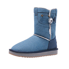 Winter Short Women's Denim Snow Boots