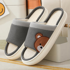 Linen Slippers For Women Indoor Non-slip