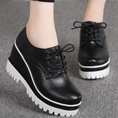 New College Tassel Deep Mouth Women's Shoes Platform Platform Platform Leather Shoes