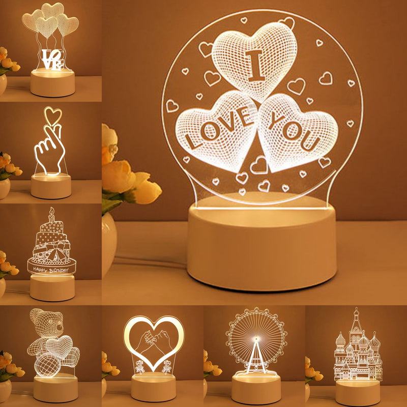 3D Lamp Acrylic USB LED Night Light