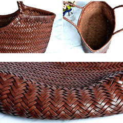 100% Natural Cowhide Weave Handbags