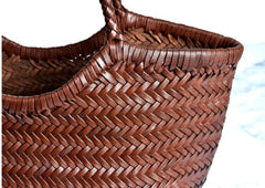 100% Natural Cowhide Weave Handbags