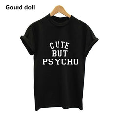 Kawaii Womens Cute Letter summer clothing O-neck T-Shirt