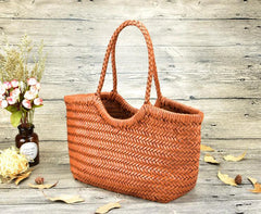 100% Natural Cowhide Weave Handbags