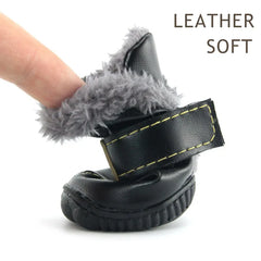 Fur Winter Pet Dog Snow Boots Waterproof  4Pcs/Set