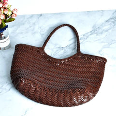 100% Natural Cowhide Weave Handbags