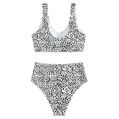 Women's Split Swimsuit Retro Dots High Waist