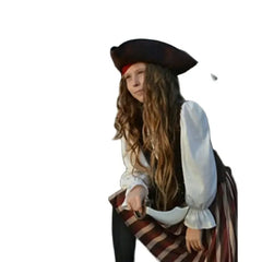 Girls Elis Pirate Captain Cosplay Costume Kids Halloween Purim Carnival Party Dress Pirates In The Caribbean Captain Clothing