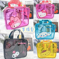 Hello Kitty Clear Makeup Bag Sanrio Y2K Organizer Hand Water Proof Cosmetic Bag Large capacity Wash Bag HandsBag Toiletry Bag