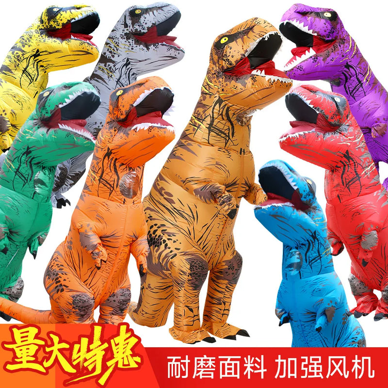 2023 T-Rex Dinosaur Inflatable Costume Purim Halloween Party Cosplay Fancy Suits Mascot Cartoon Anime for Adult Kids