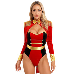 Womens Circus Ringmaster Costume Jumpsuit Halloween