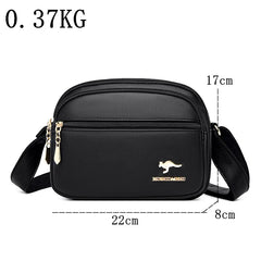 High Quality Soft Leather Purse Fashion Women Shoulder Messenger Bag Multi-pocket Wear-resistant Bag Luxury Ladies Handbag Sac