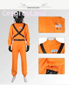 Game Lethal Company Cosplay Costume Man Protective Suit Fantasia Mask Jumpsuit