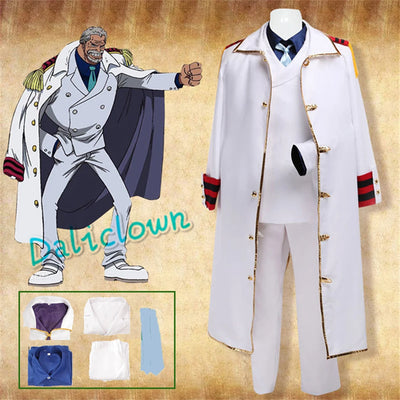 Anime Monkey D Garp Cosplay Costume Marine Uniform