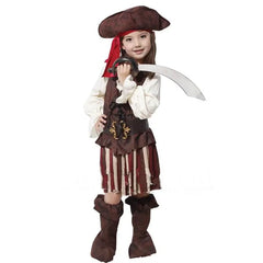 Girls Elis Pirate Captain Cosplay Costume Kids Halloween Purim Carnival Party Dress Pirates In The Caribbean Captain Clothing