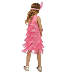 Girls Flapper 1920s Charleston Chicago Gatsby Fringe Kids Fancy Dress Up Costume