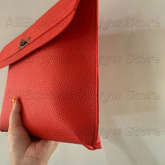 Red Clutch Bag Women Simple Women Ladies Clutch Pu Leather Envelope Clutch Bags Leather Women Lychee Pattern Purse Hand Bags