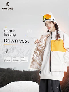 Cosone Electric Heating Vest Ski Middle Layer Heattech down Vest Single and Double Board Graphene Heating Suit New Arrival