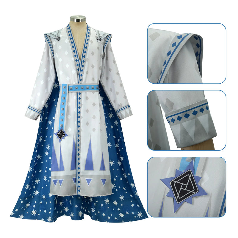 King Magnifico Asha Cosplay Costume Anime Coat Belt Cloak Set Outfits