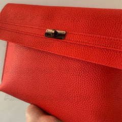 Red Clutch Bag Women Simple Women Ladies Clutch Pu Leather Envelope Clutch Bags Leather Women Lychee Pattern Purse Hand Bags