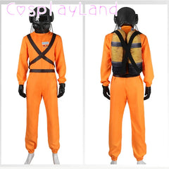 Game Lethal Company Cosplay Costume Man Protective Suit Fantasia Mask Jumpsuit