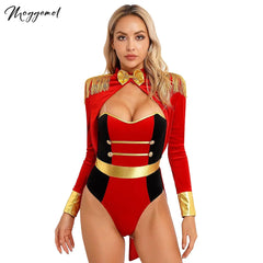 Womens Circus Ringmaster Costume Jumpsuit Halloween