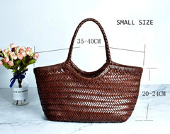 100% Natural Cowhide Weave Handbags