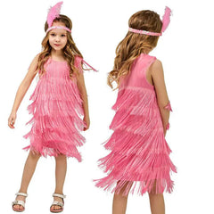 Girls Flapper 1920s Charleston Chicago Gatsby Fringe Kids Fancy Dress Up Costume