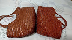 100% Natural Cowhide Weave Handbags