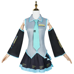 Miku Cosplay Full Set Silver Grey Patent Leather Fabric Suit Miku