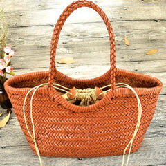 100% Natural Cowhide Weave Handbags