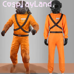 Game Lethal Company Cosplay Costume Man Protective Suit Fantasia Mask Jumpsuit