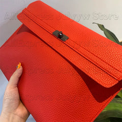 Red Clutch Bag Women Simple Women Ladies Clutch Pu Leather Envelope Clutch Bags Leather Women Lychee Pattern Purse Hand Bags