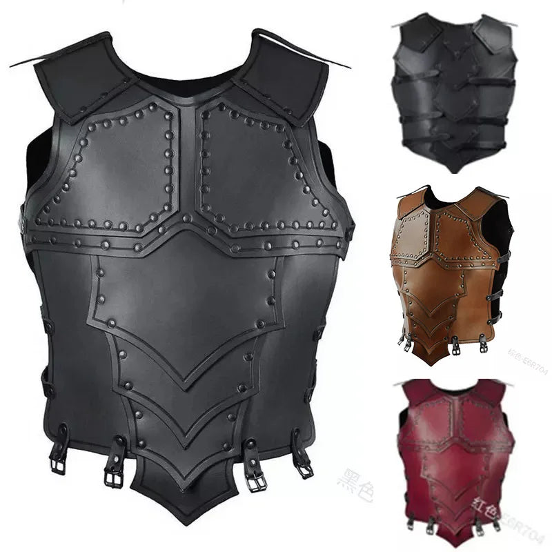 Medieval Steampunk Viking Knight Leather Vest