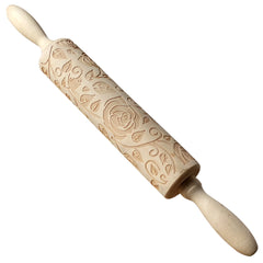 Wooden Roses Rolling Pin