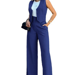 European And American Fashion Suit Vest Jacket Wide Leg Pants Casual Suit