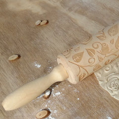 Wooden Roses Rolling Pin