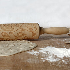 Wooden Roses Rolling Pin