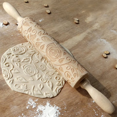 Wooden Roses Rolling Pin