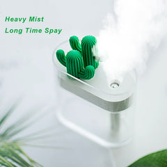 Ultrasonic Air Humidifier Clear Cactus Color Light USB Anion Mist Maker